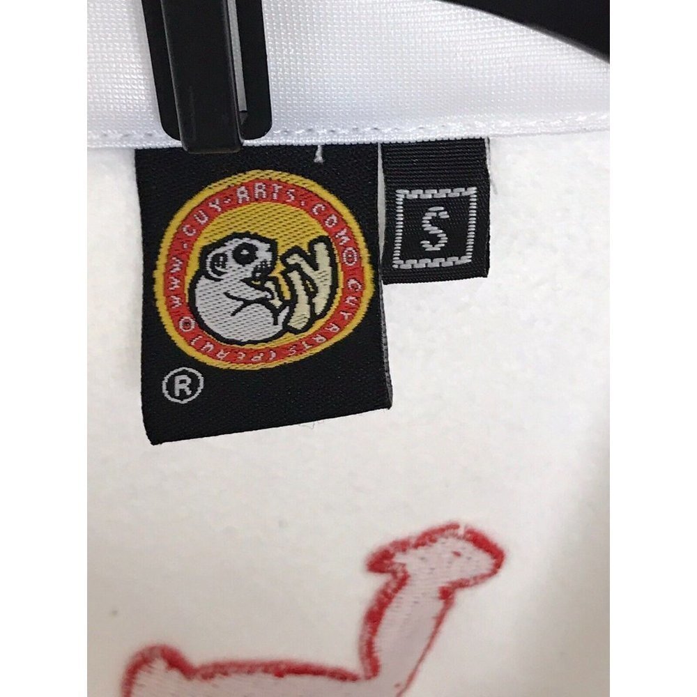 Cuy-Arts White & Red Lined Track Jacket Peru Llama Zip Front Long Sleeve - Picture 6 of 6